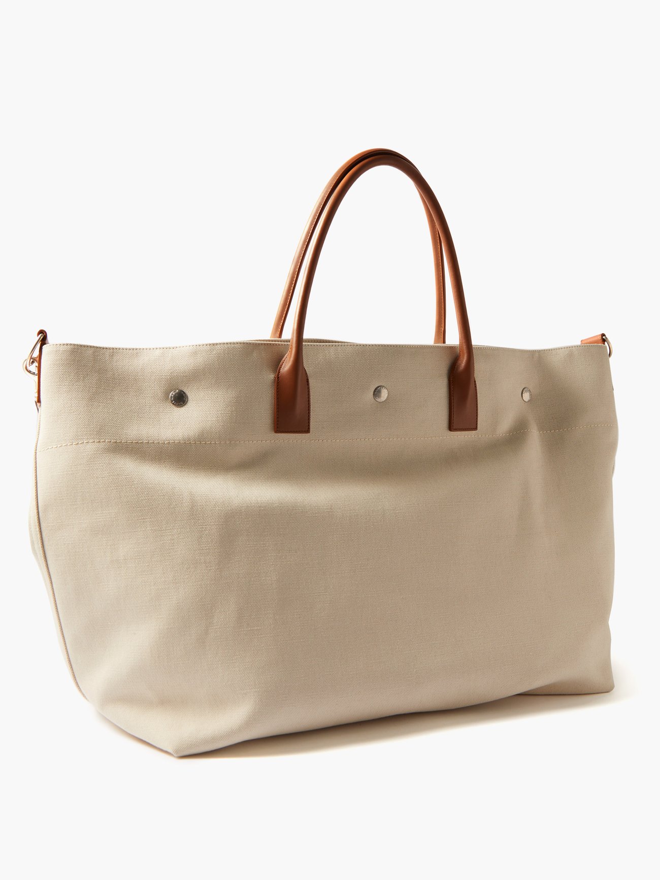 Maxi canvas shopper bag - Light beige