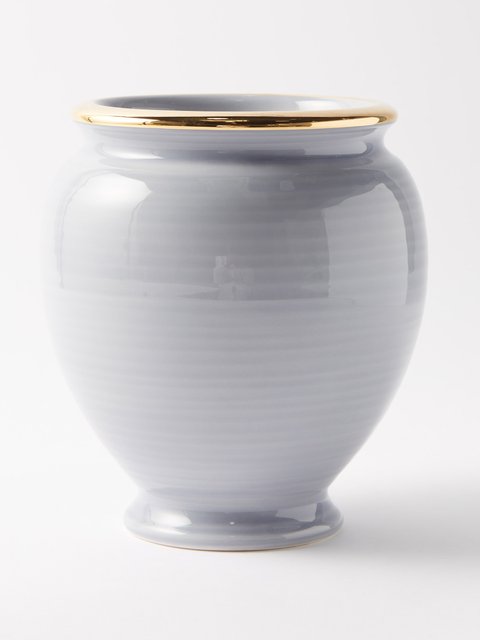 Blue Siena medium ceramic vase Aerin MATCHES UK