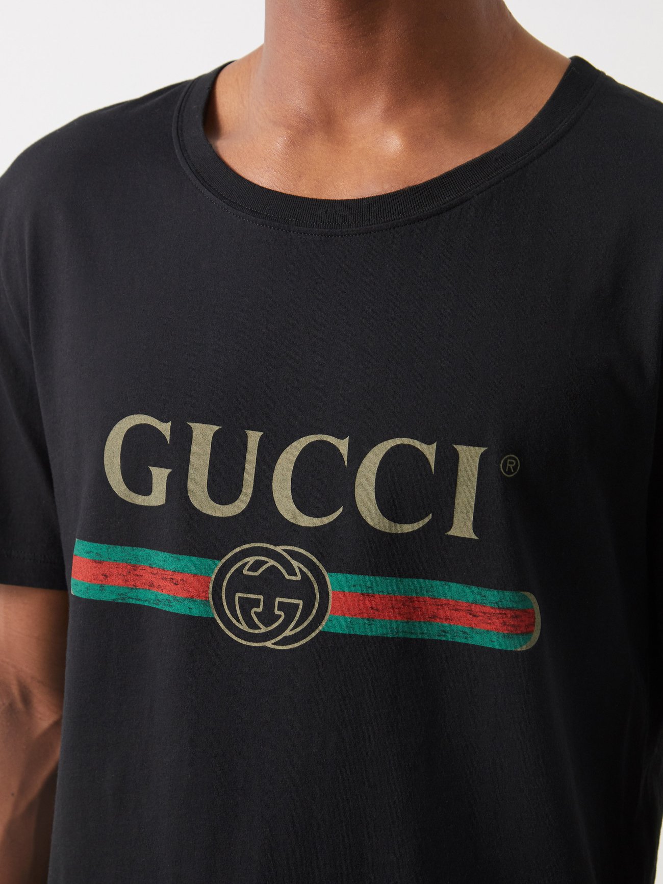 Web-stripe logo cotton-jersey | Gucci MATCHESFASHION US