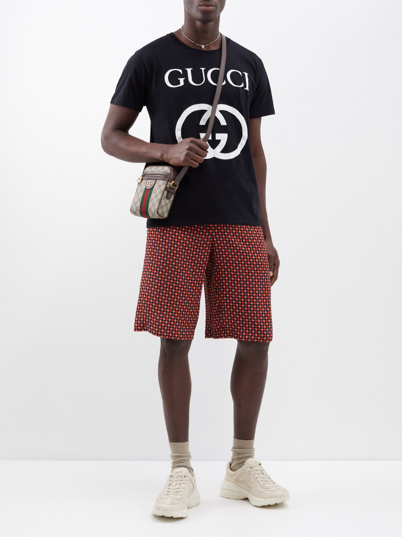 Gucci グッチ インターロッキングG コットンTシャツ ブラック