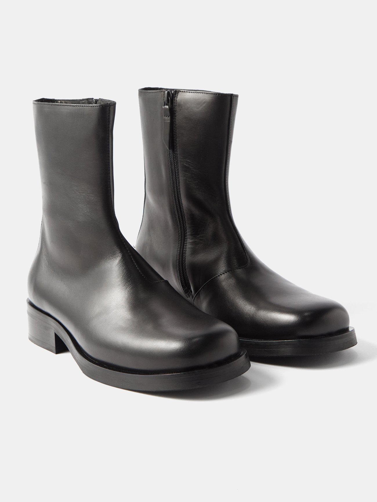 Camion square-toe leather boots