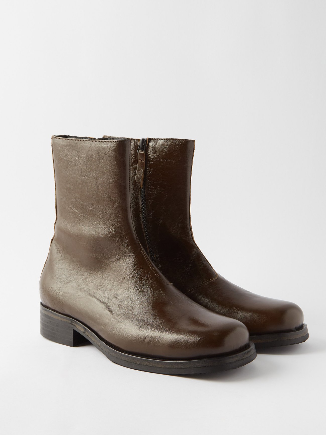 Brown Camion square-toe leather boots | Our Legacy | MATCHESFASHION UK