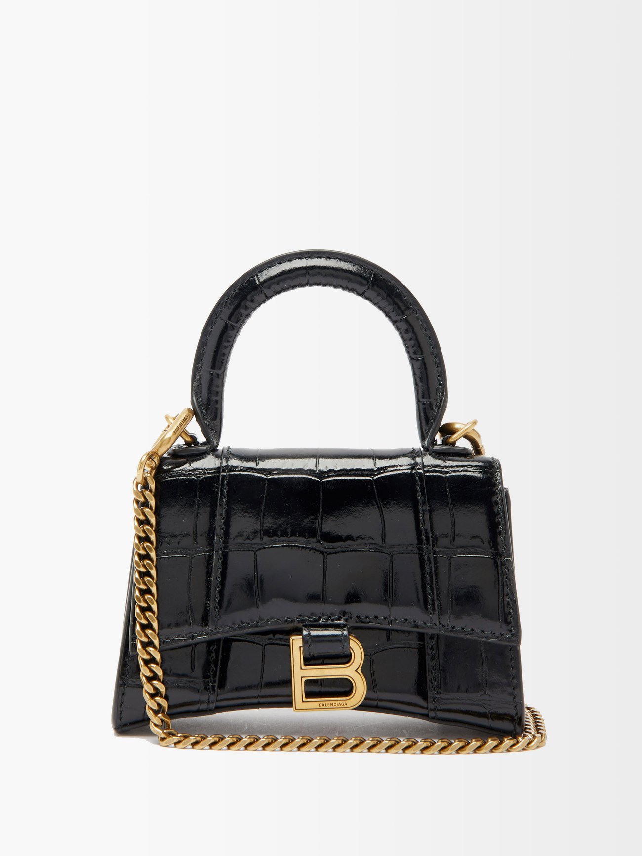Balenciaga Hourglass Mini Bag-Black Leather Type: Calfskin