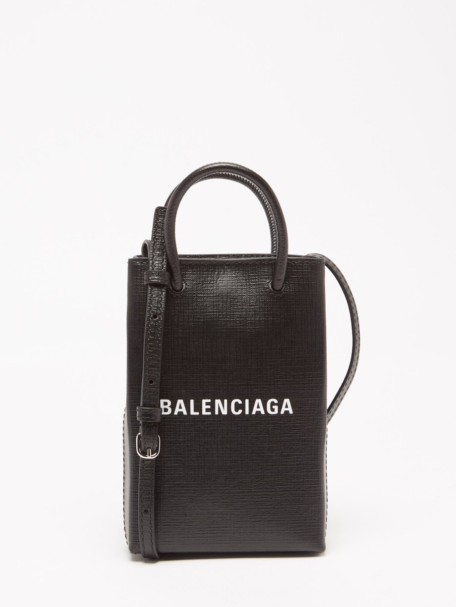 Balenciaga Sac bandoulière en cuir Shopping mini