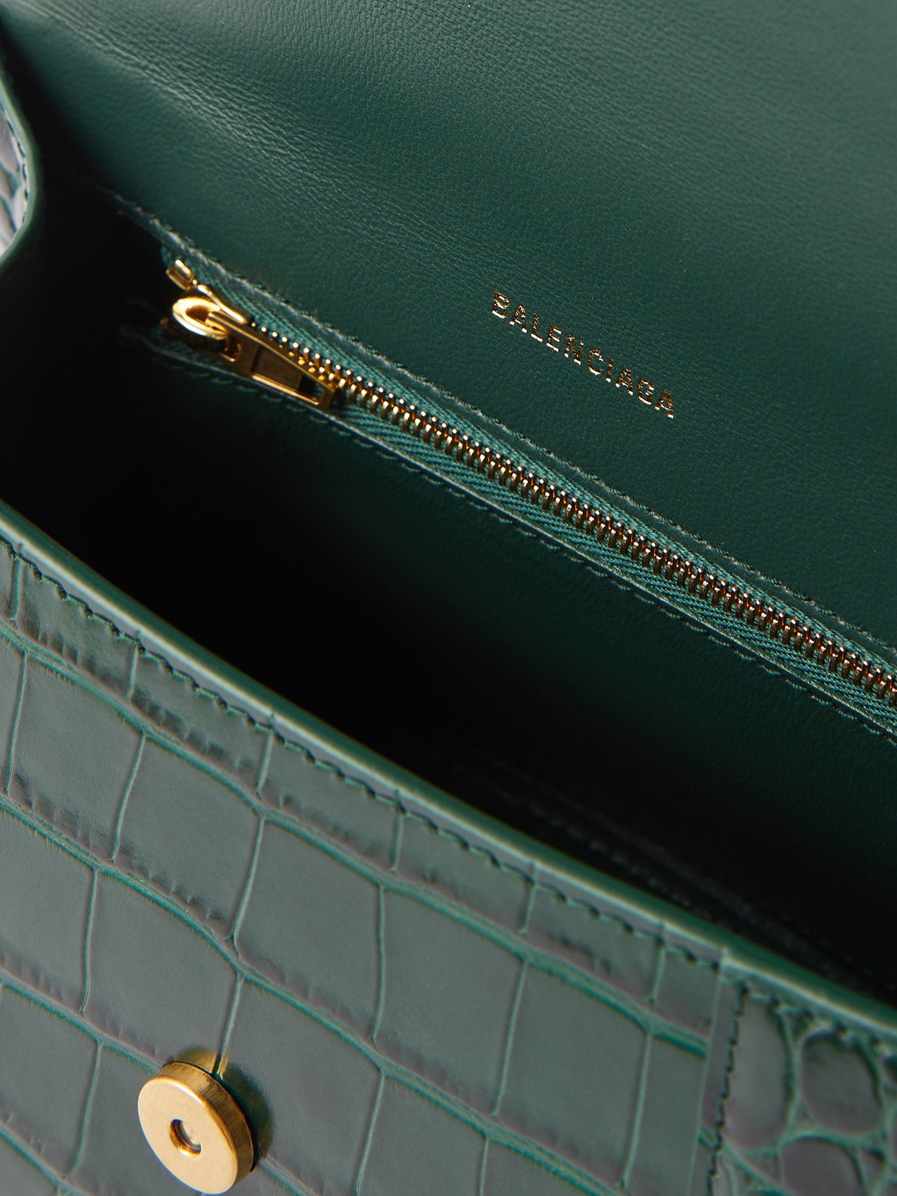 Balenciaga Hourglass Small Top Handle Bag Green