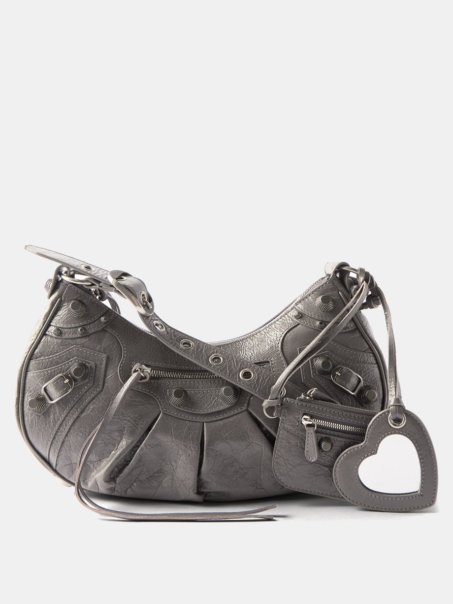 Grey Cagole leather shoulder | Balenciaga | US