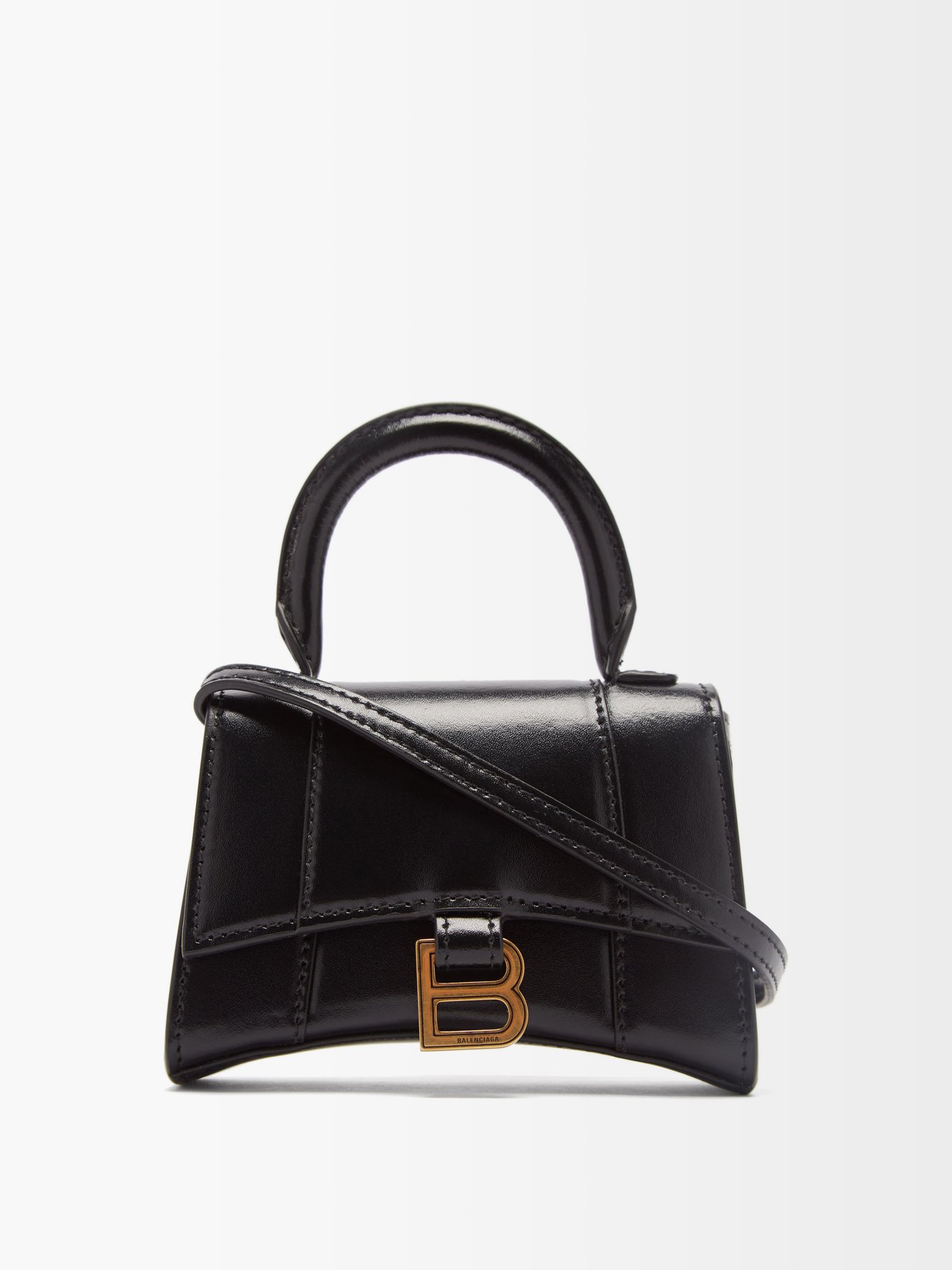 Hourglass mini crocodile-effect leather bag | Balenciaga