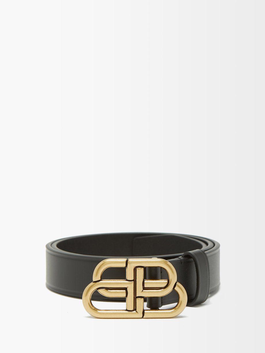 Balenciaga BB-logo leather belt