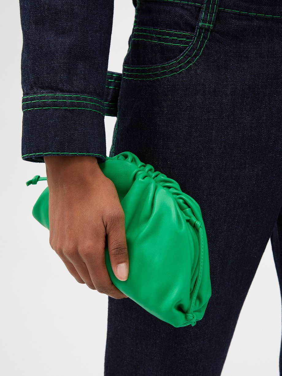 Green Pouch mini leather clutch bag | Bottega Veneta | MATCHES UK