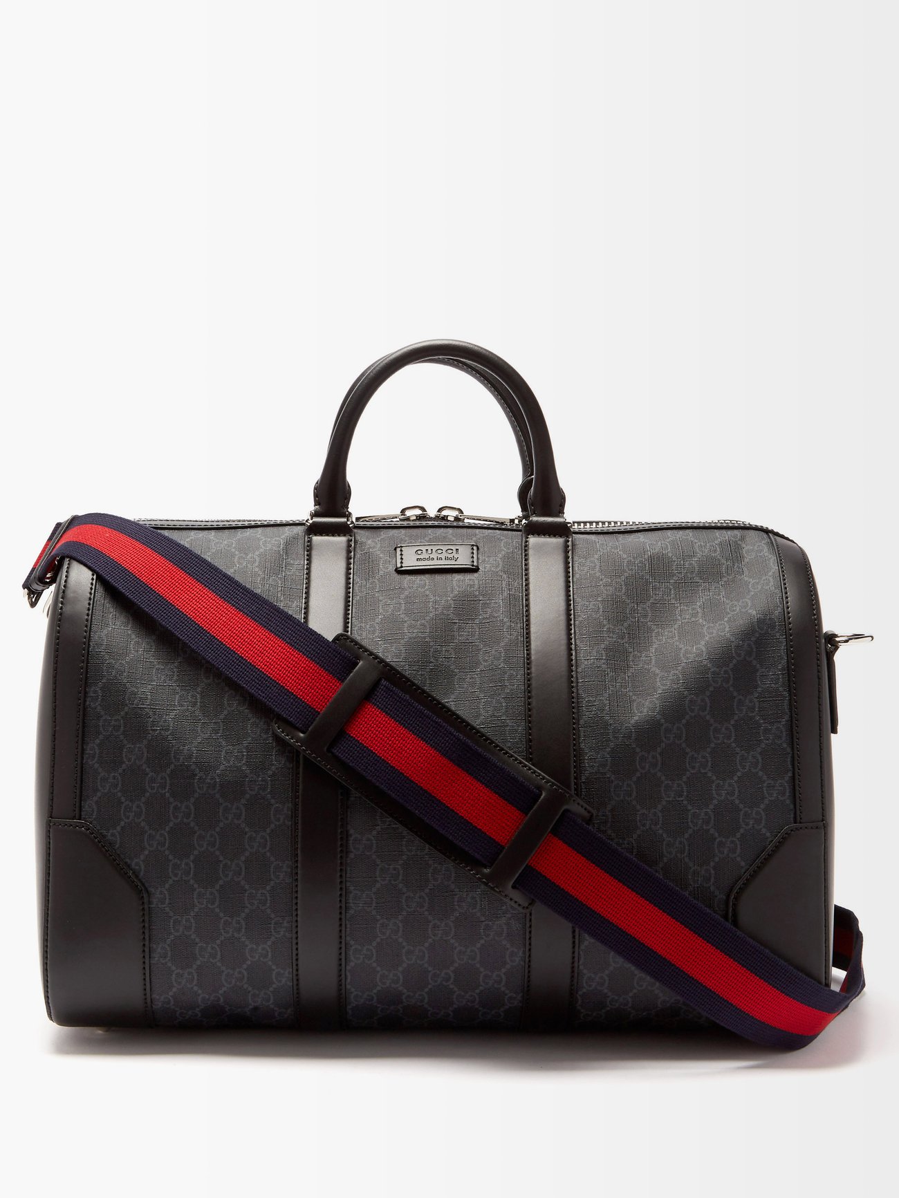 Gucci Men's Jumbo GG Leather Travel Bag - Black - Briefcases