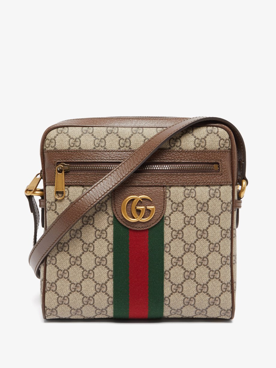 Brown GG-jacquard coated-canvas cross-body bag | Gucci | MATCHESFASHION AU