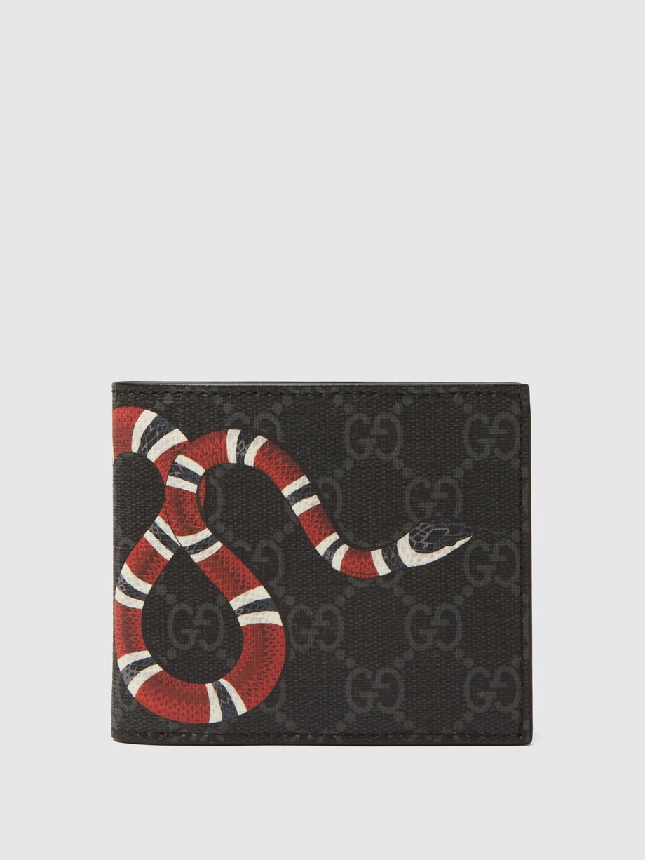 Gucci Snake-print GG-Supreme wallet