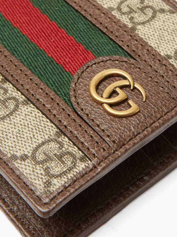 Gucci GG-jacquard canvas and leather bi-fold wallet