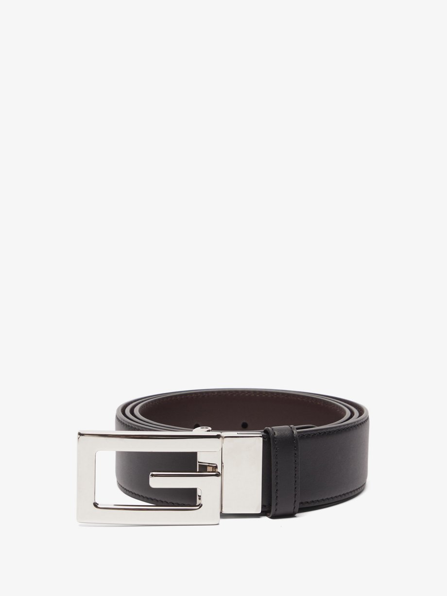 Black G-buckle reversible leather belt | Gucci | MATCHESFASHION US