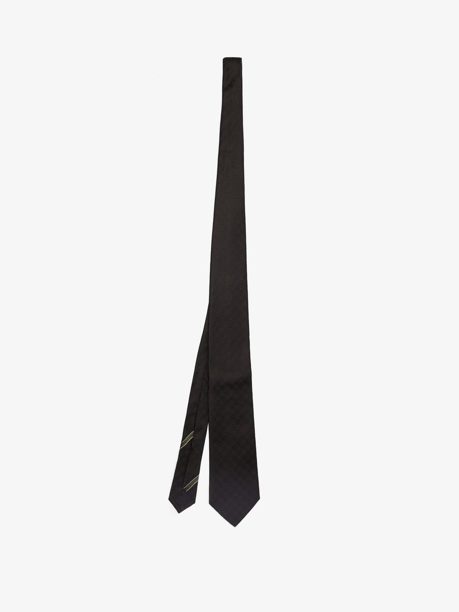 Black GG-jacquard silk tie | Gucci | MATCHES UK