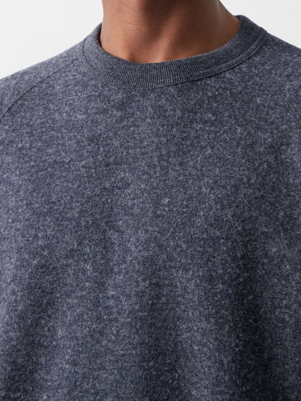 Raey Raglan-sleeved cotton-blend jersey sweatshirt