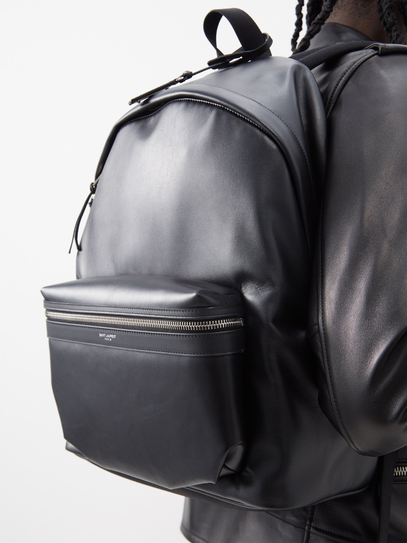 Saint Laurent City Leather Backpack - Farfetch  Leather backpack, Leather, Black  leather backpack