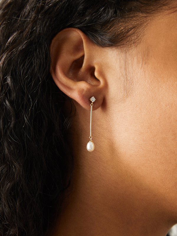Anissa Kermiche Princesse diamond, pearl & gold single earring