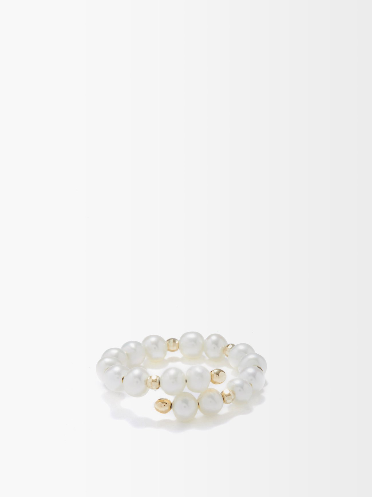 White Impromptu freshwater pearl 14kt gold ring Anissa