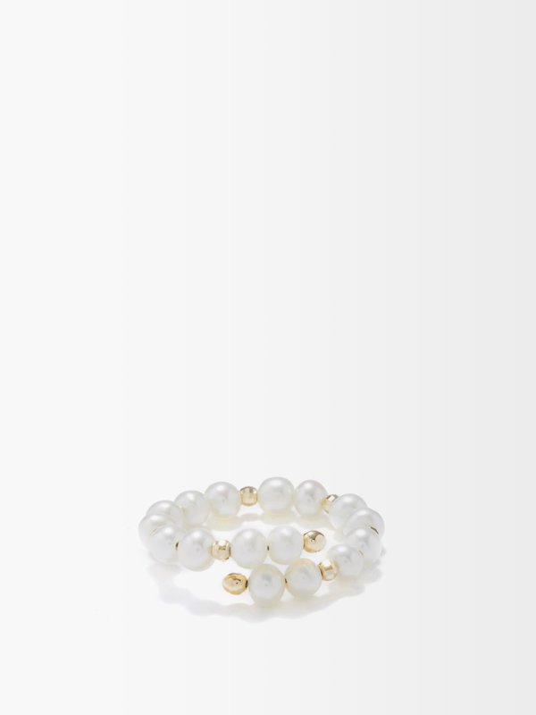 Anissa Kermiche Impromptu freshwater-pearl & 14kt gold ring