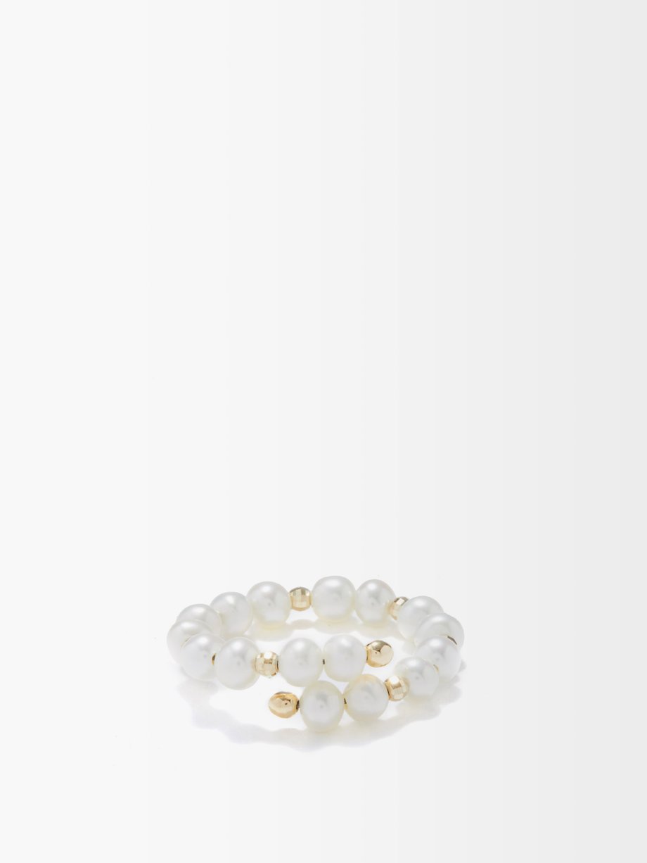 Anissa Kermiche Impromptu freshwater-pearl & 14kt gold ring