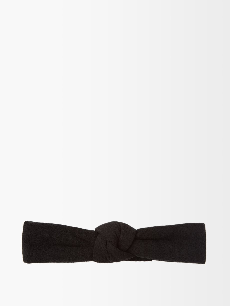 Black Knotted cotton-terry headband | Saint Laurent | MATCHESFASHION UK