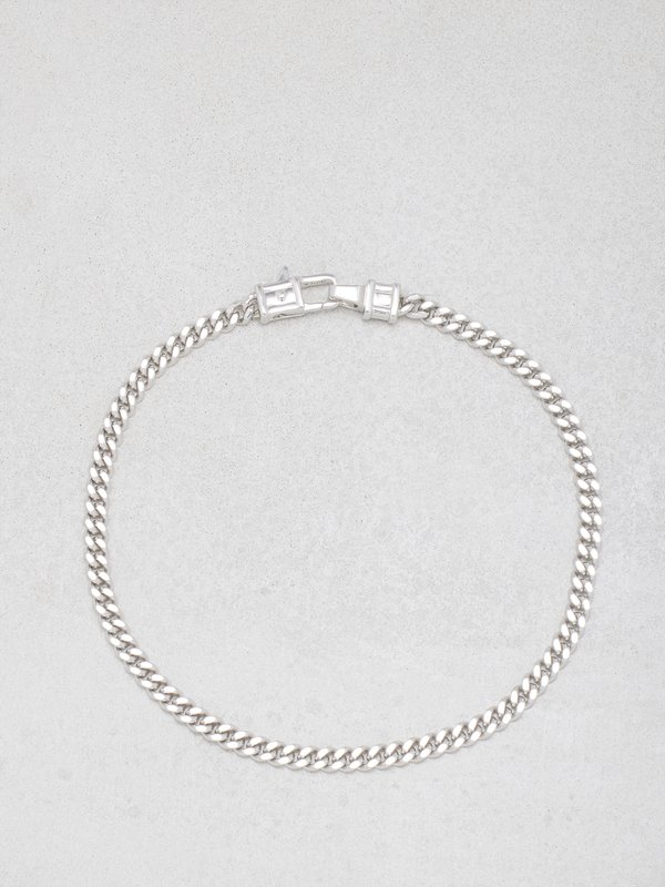 Tom Wood Curb-link rhodium-plated sterling-silver bracelet