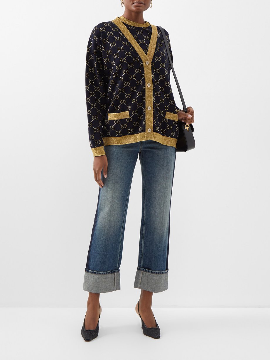Gucci Metallic Jacquard-knit Cotton-Blend Cardigan