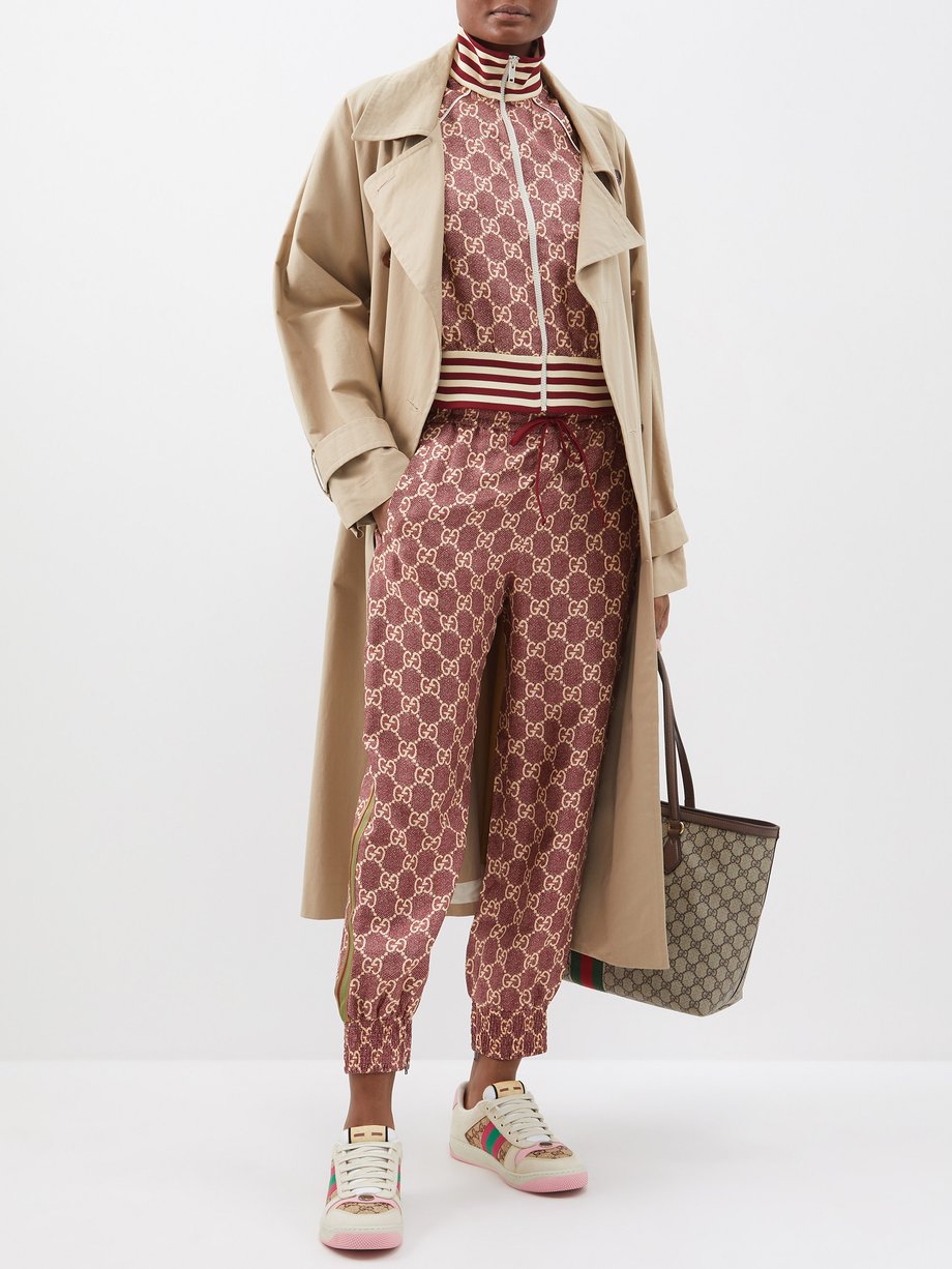 Cropped GG-Supreme silk-twill trousers | Gucci | MATCHESFASHION US