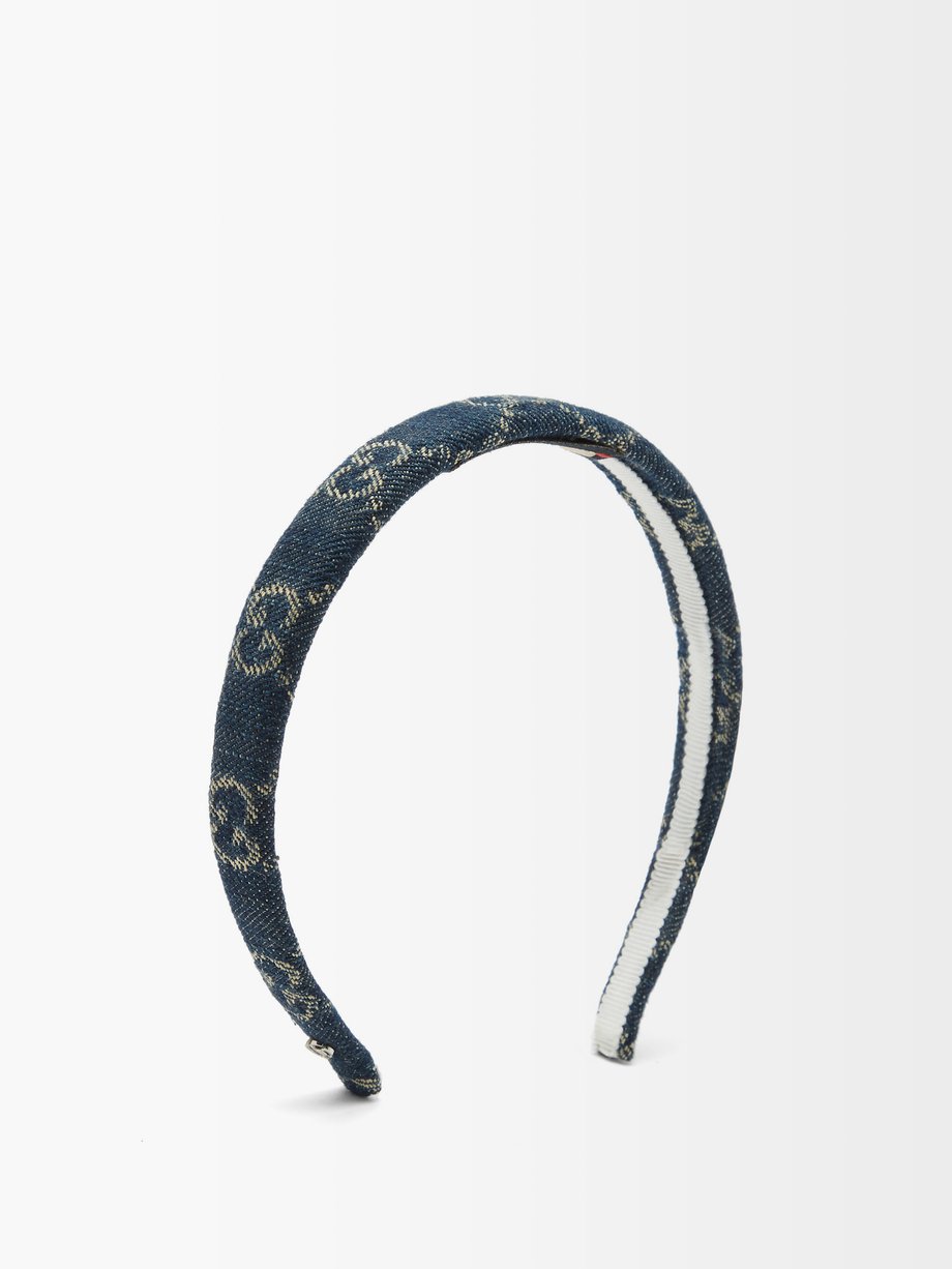 Blue GG-jacquard denim headband | Gucci | MATCHESFASHION US