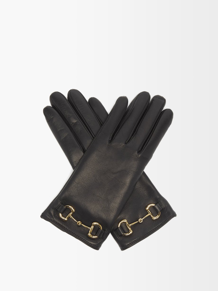 Gucci Horsebit cashmere-lined leather gloves