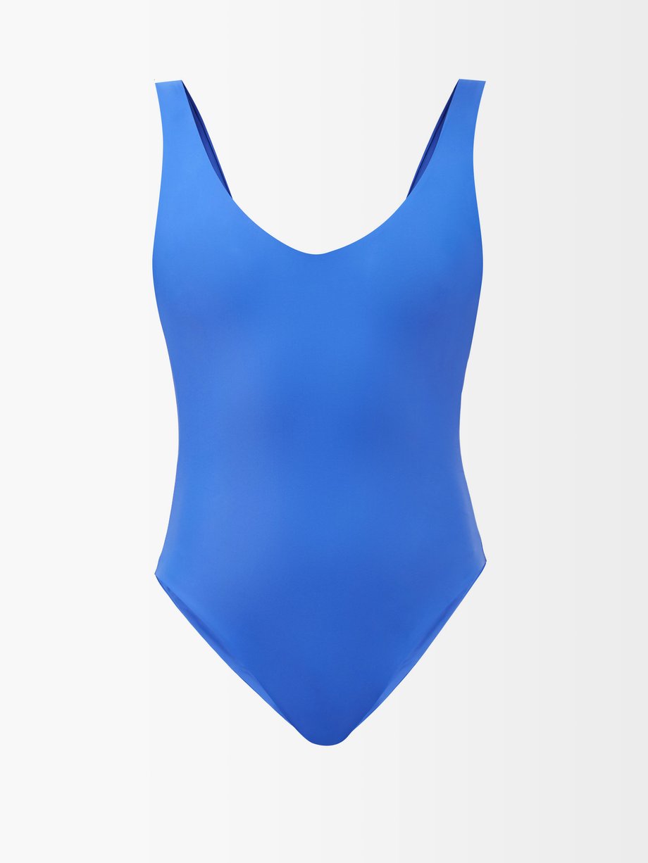Blue Contour scoop-neck swimsuit | Jade Swim | MATCHESFASHION US