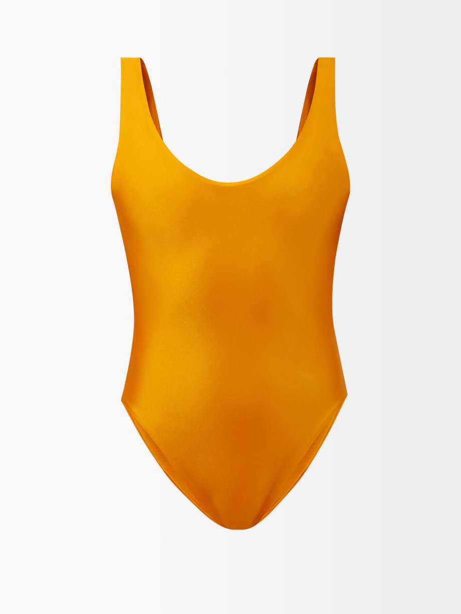 Orange Contour scoop-neck swimsuit | Jade Swim | MATCHESFASHION UK
