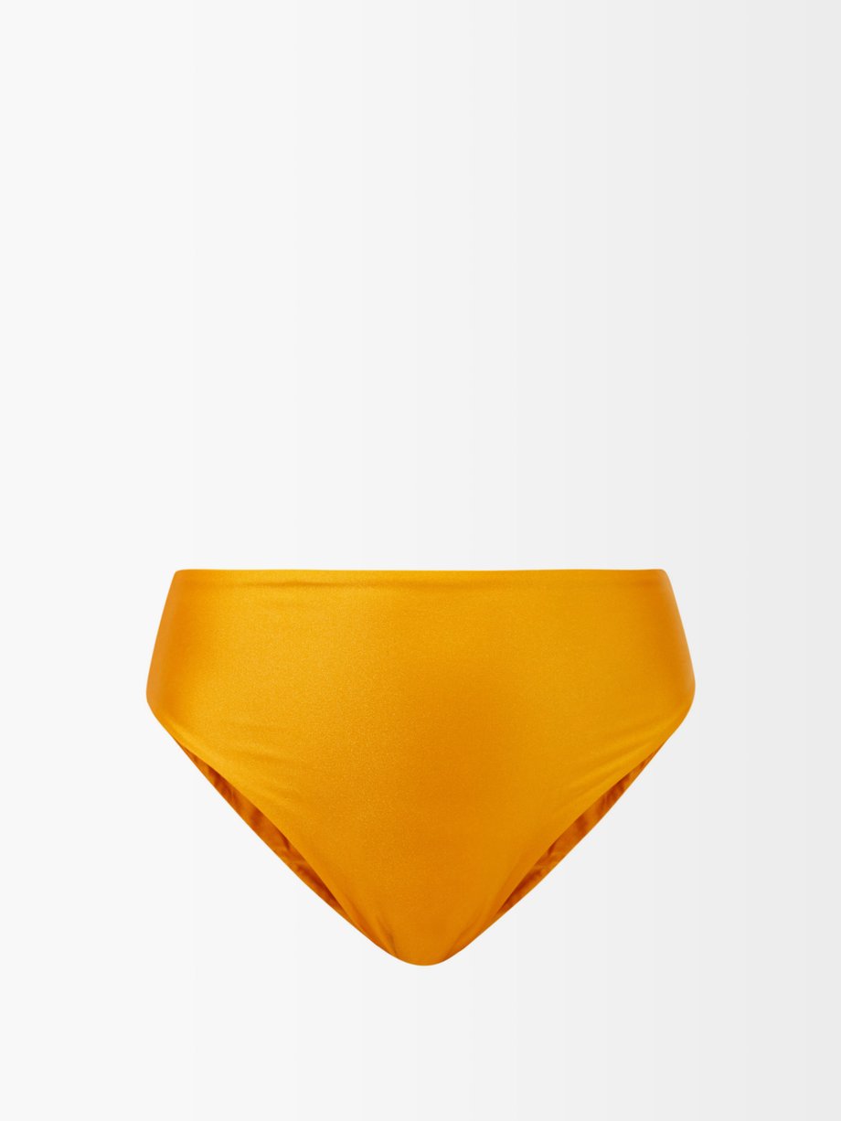 Gold Incline high-rise bikini briefs, Jade Swim