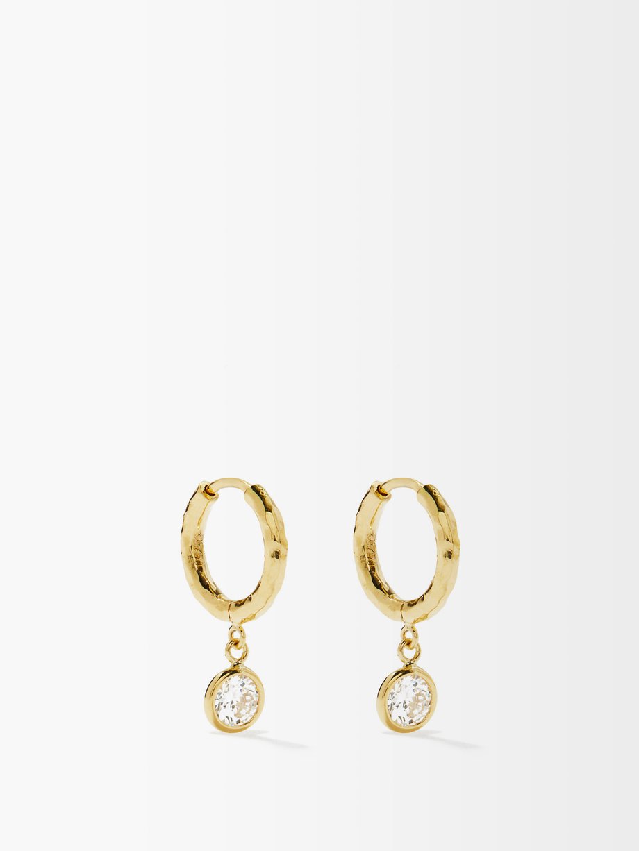 Gold Charmed Gabby micro diamond & 18kt gold earrings | Octavia ...