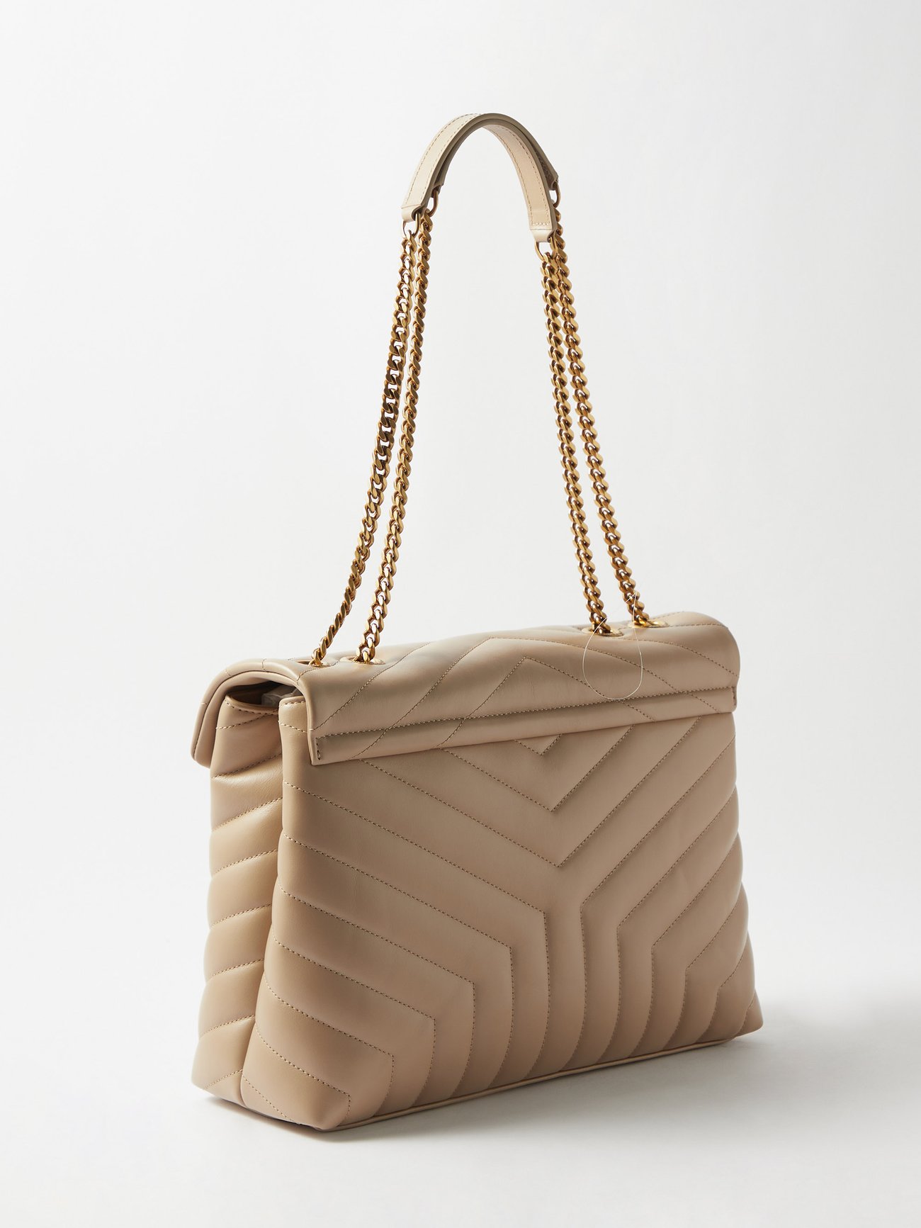 Beige Loulou medium quilted-leather shoulder bag, Saint Laurent