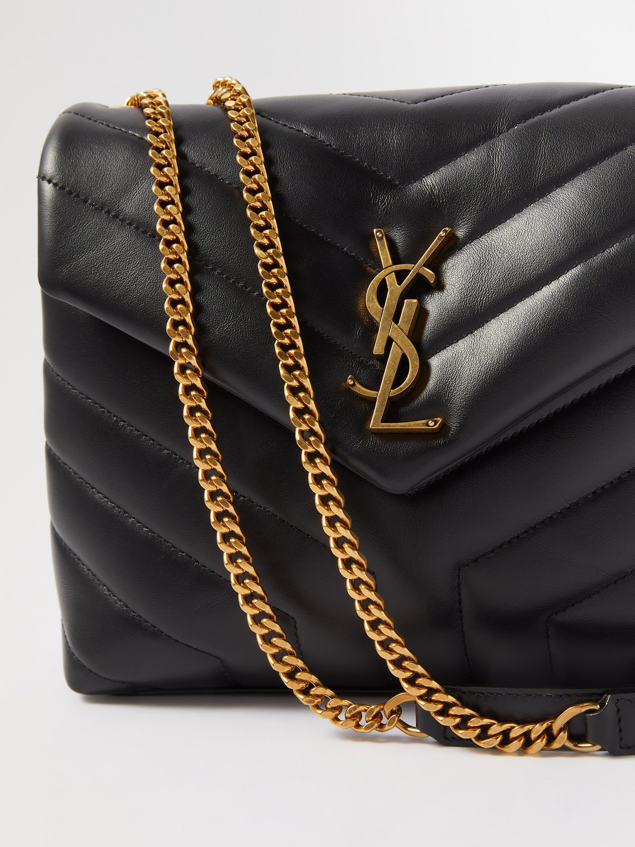 Bag Loulou small black monogrammed gold