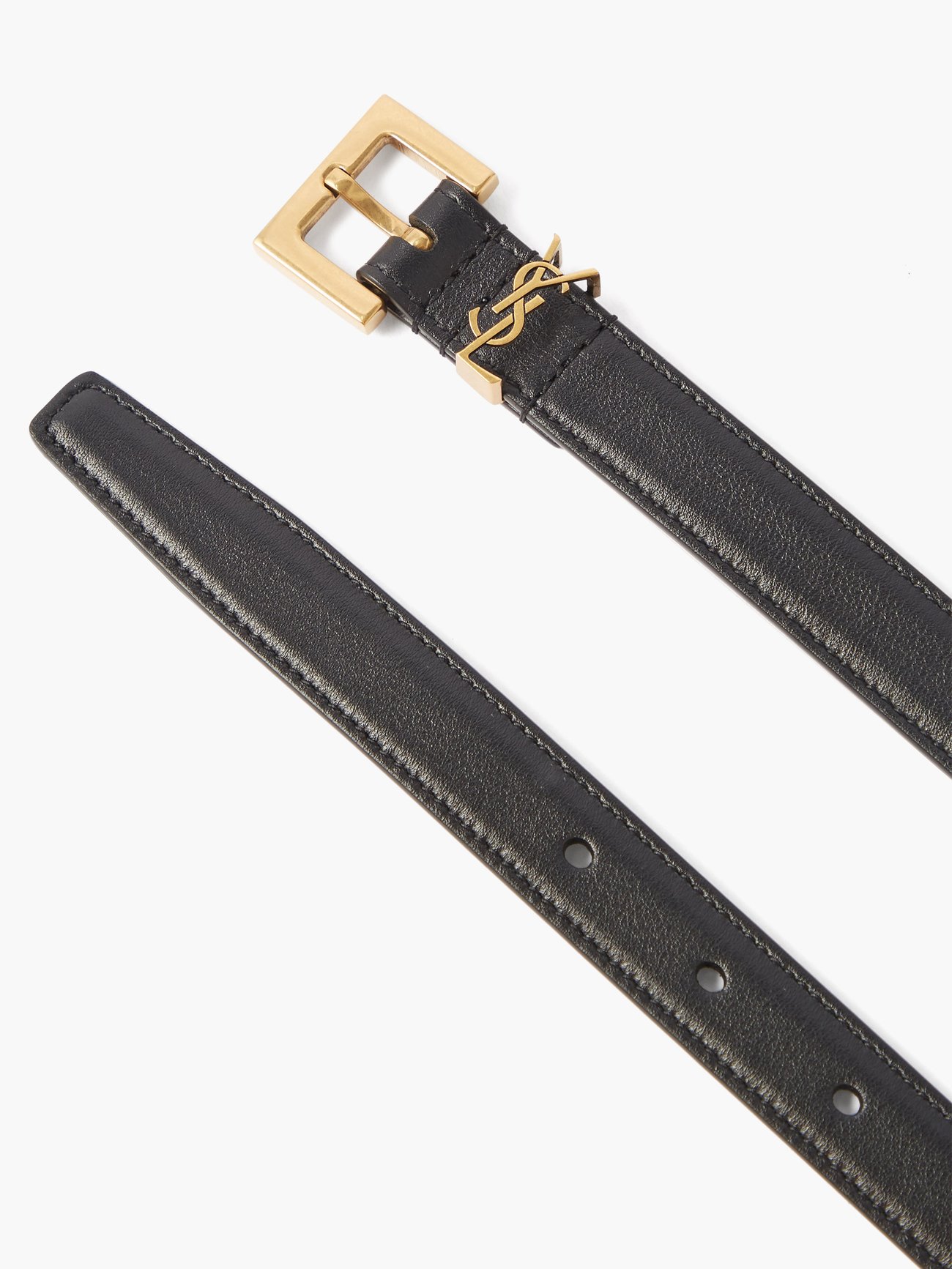 SAINT LAURENT Monogramme leather belt