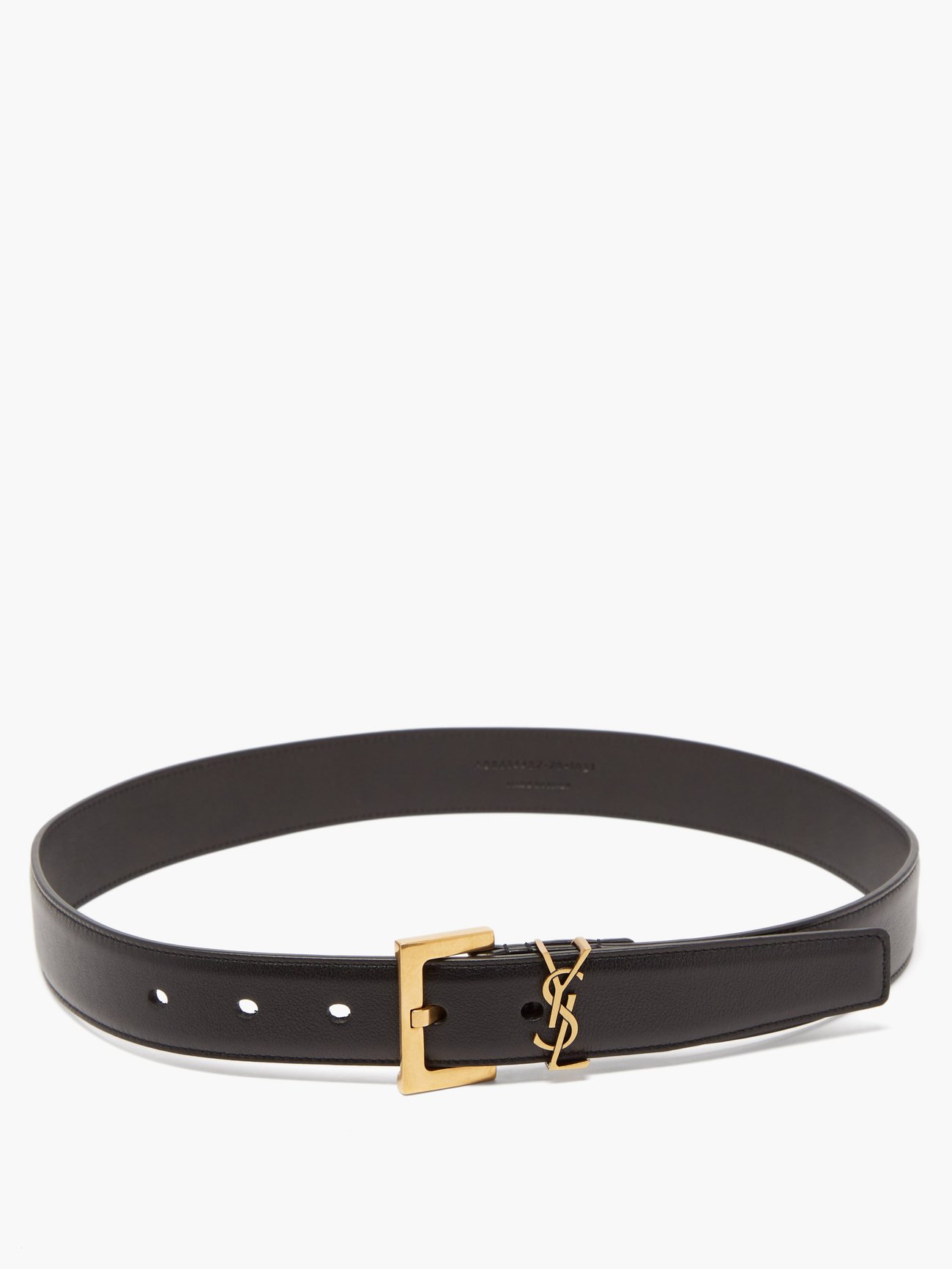 Saint Laurent Ysl Plaque Buckle Belt In Black, ModeSens