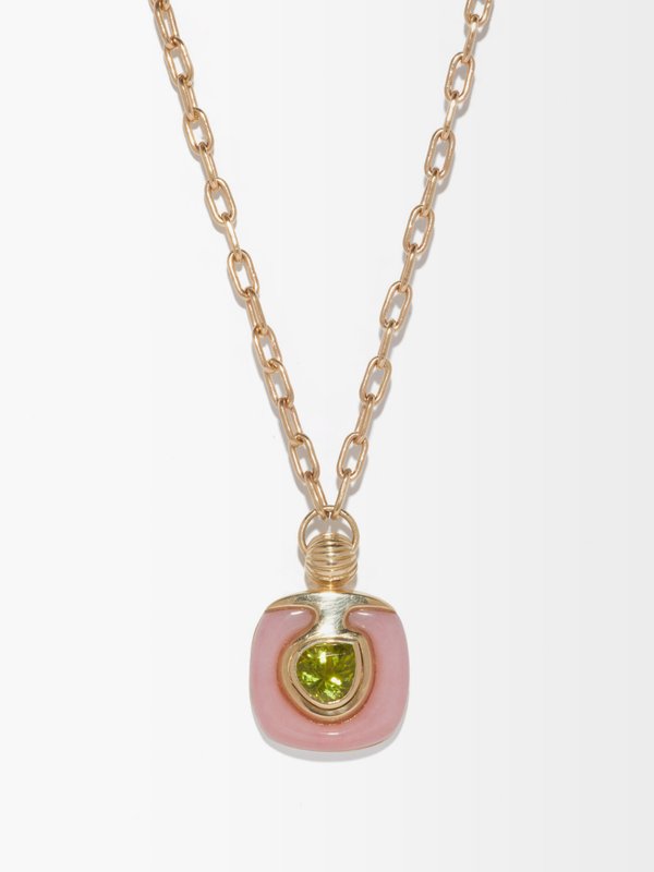 Retrouvai Tourmaline, opal & 14kt gold necklace