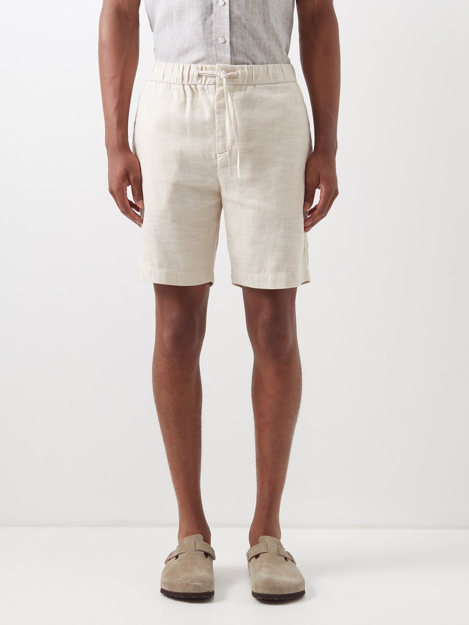 Beige Felipe linen-blend shorts | Frescobol Carioca | MATCHESFASHION AU