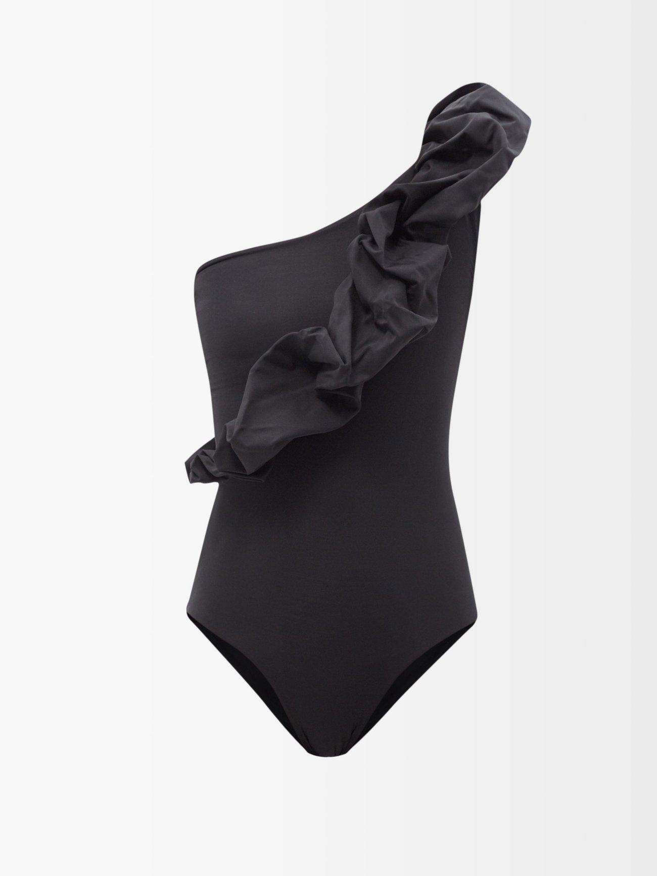 Elena Ruffle Bodysuit — Black