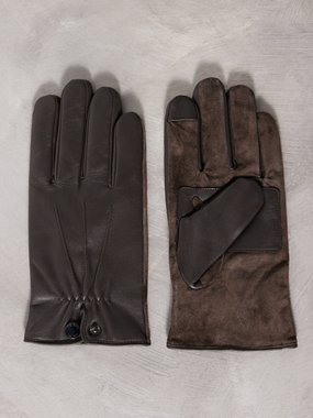 Dents Wool-lined touchscreen leather gloves