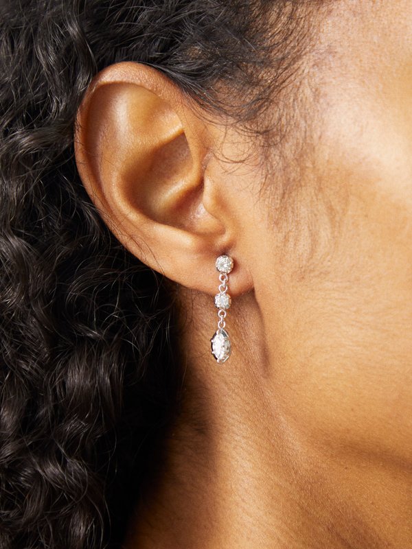 Jacquie Aiche Sophia diamond & 14kt white gold single earring