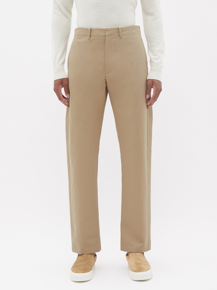 Beige Rhys cotton and linen straight-leg trousers | Gabriela Hearst ...