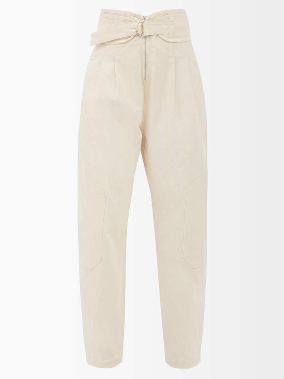Neutral Suri belted cotton-canvas trousers | Sea | MATCHESFASHION UK