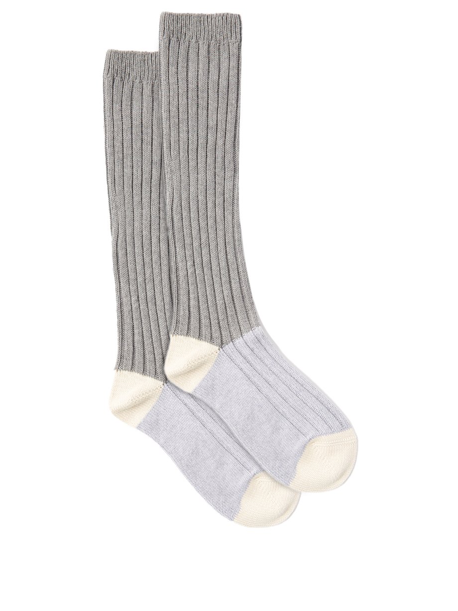 Raey Colour-blocked cotton-blend socks