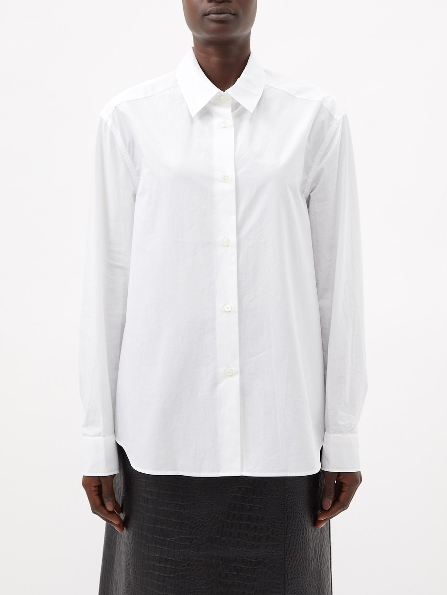 White Argo washed cotton-poplin shirt | Khaite | MATCHESFASHION UK