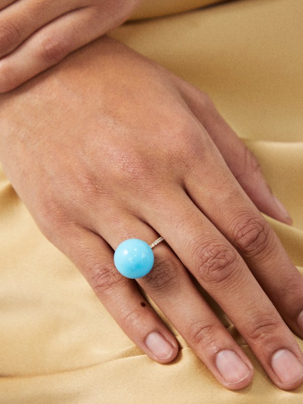 Irene Neuwirth Turquoise, diamond & 18kt gold ring