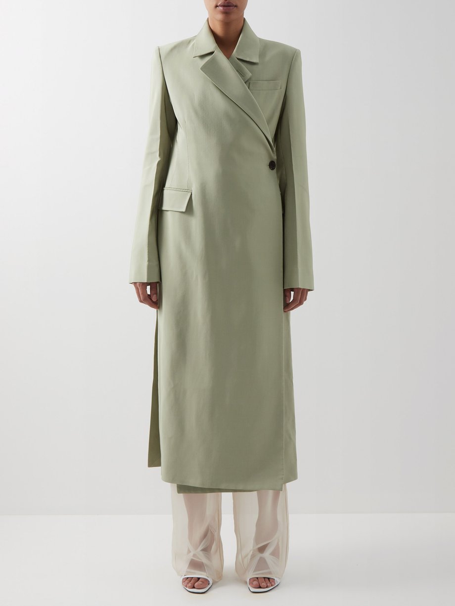 Green Ao Dai technical-blend coat | Peter Do | MATCHES UK